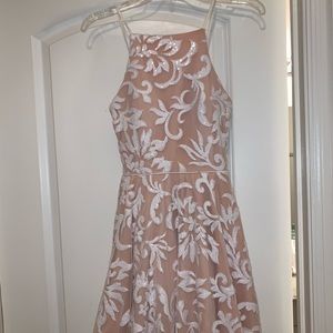 Formal white and nude dress